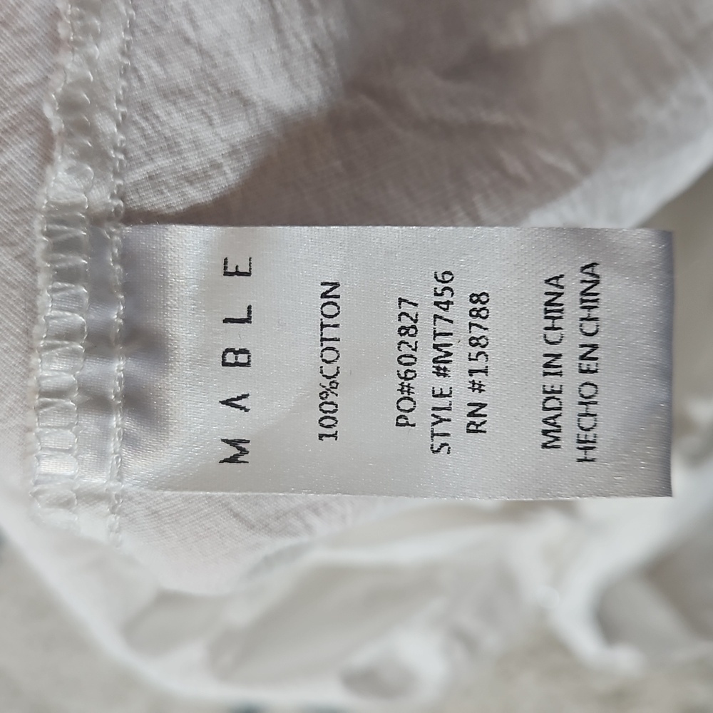 MABLE Brand Cropped Short Sleeve Button Down Large - Picture 8 of 8